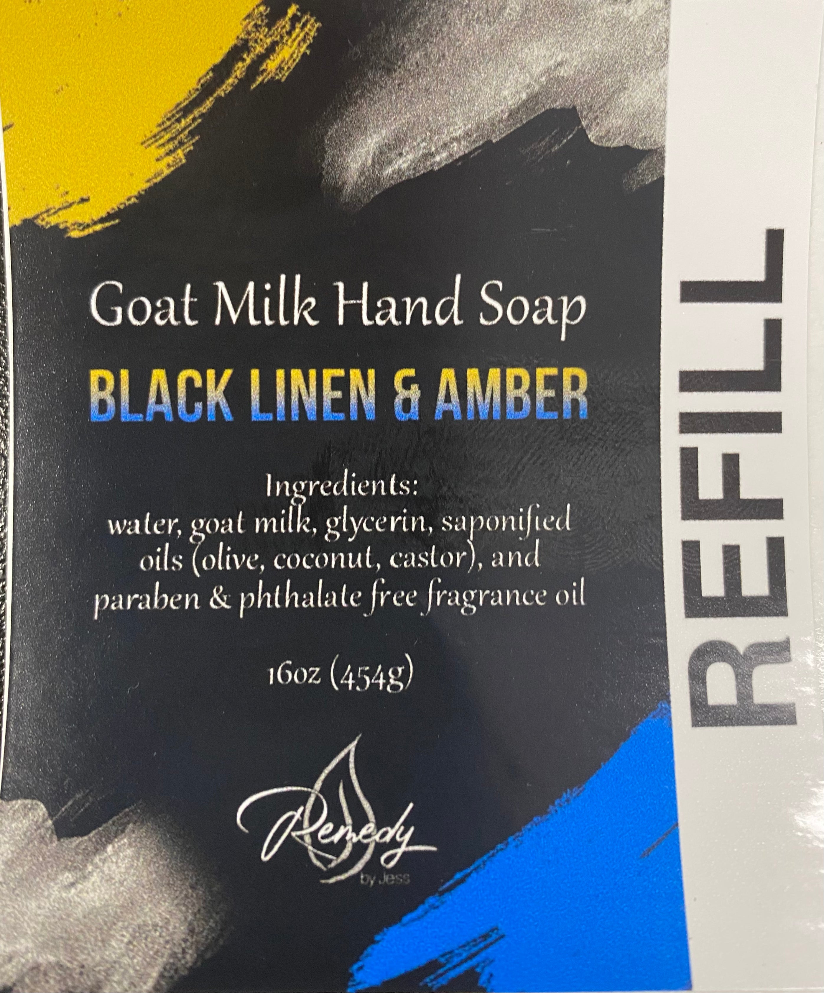 Black Linen & Amber Goat Milk Hand Soap Refill